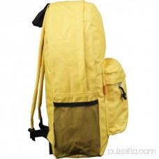 K-Cliffs Backpack 18 inch Padded Back School Day Pack Classic Book Bag Mesh Pocket Yellow 564860564